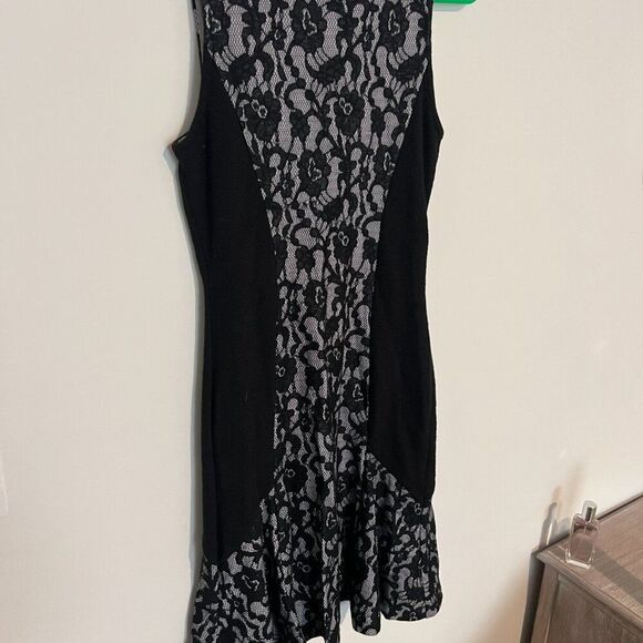 Anthropologie Maeve Sirena Black & Lilac Fit & Flare Lace Dress XS - Picture 7 of 10